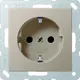 JUNG A1520KICH SCHUKO-Steckdose A/AS, Berührungsschutz | champagner