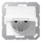 JUNG A1520BFKIKLWW SCHUKO-Steckdose A/AS Berührungsschutz, selbstschl. Klappd., Thermoplast | alpinweiß