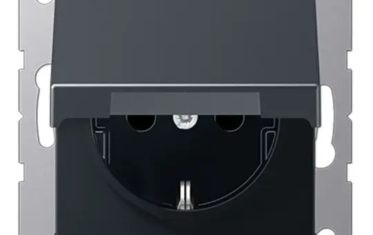 JUNG A1520BFKLANM SCHUKO-Steckdose A/AS selbstschl. Klappdeckel | anthrazit matt