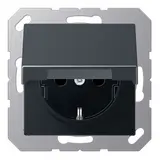 JUNG A1520BFKIKLANM SCHUKO-Steckdose A/AS Berührungsschutz, selbstschl. Klappdeckel | anthrazit matt