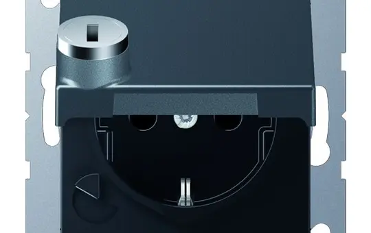 JUNG A1520BFKLSLANM SCHUKO-Steckdose A/AS Berührungsschutz, Klappdeckel | anthrazit matt