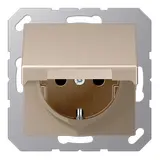 JUNG A1520BFKLCH SCHUKO-Steckdose A/AS selbstschl. Klappdeckel | champagner