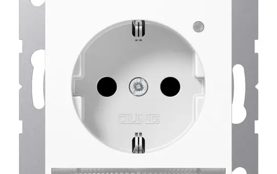JUNG A1520-OWWLNW SCHUKO-Steckdose A/AS Orientierungslicht, Berührungsschutz | alpinweiß