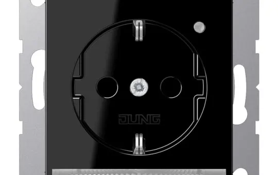 JUNG A1520-OSWLNW SCHUKO-Steckdose A/AS Orientierungslicht, Berührungsschutz | schwarz