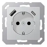 JUNG A1520-15CAAL SCHUKO-Steckdose A/AS USB-A/C, 3,0 A | aluminium