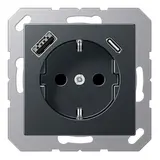 JUNG A1520-15CAANM SCHUKO-Steckdose A/AS USB-A/C, 3,0 A | anthrazit matt
