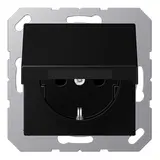 JUNG A1520BFKLSWM SCHUKO-Steckdose A/AS Klappdeckel, Thermoplast | graphitschwarz matt