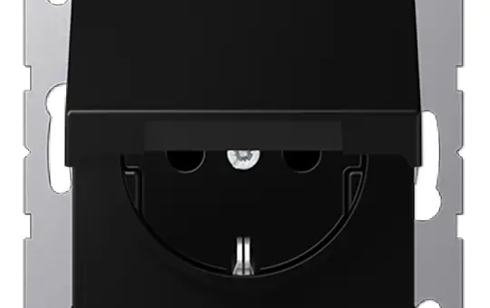 JUNG A1520BFKLSWM SCHUKO-Steckdose A/AS Klappdeckel, Thermoplast | graphitschwarz matt