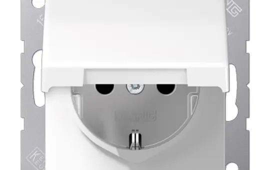 JUNG AS1520KIKLWW SCHUKO-Steckdose AS Berührungsschutz, Klappdeckel | alpinweiß
