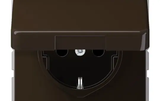 JUNG CD1520BFKLBR SCHUKO-Steckdose CD Klappdeckel, Thermoplast | braun