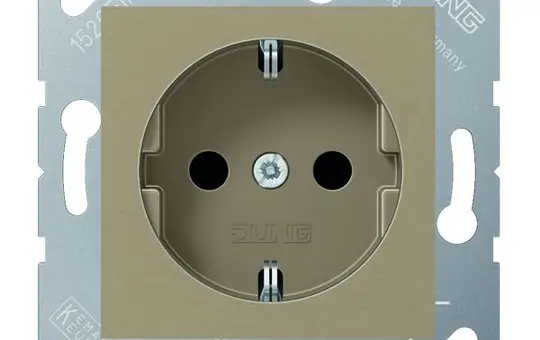 JUNG CD5120BFBB SCHUKO-Steckdose CD für Klappdeckel, Thermoplast | bronze-beige