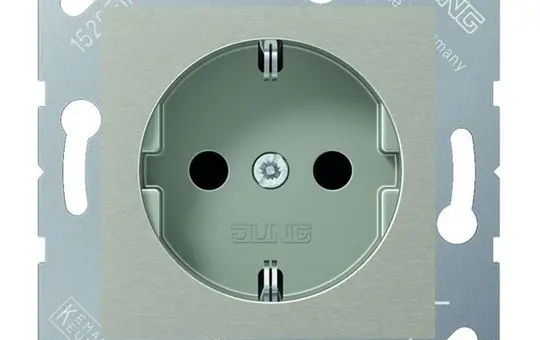 JUNG CD5120BFPG SCHUKO-Steckdose CD für Klappdeckel, Thermoplast | platin-grau