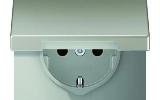 JUNG ES1520KL SCHUKO-Steckdose LS selbstschl. Klappdeckel | edelstahl
