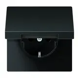 JUNG AL1520KLAN SCHUKO-Steckdose LS selbstschl. Klappdeckel | anthrazit