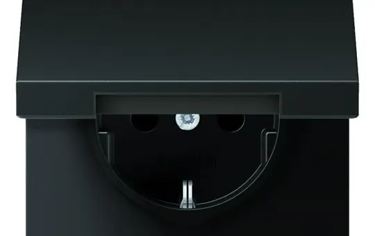 JUNG AL1520KIKLAN SCHUKO-Steckdose LS Berührungsschutz, Klappdeckel | anthrazit