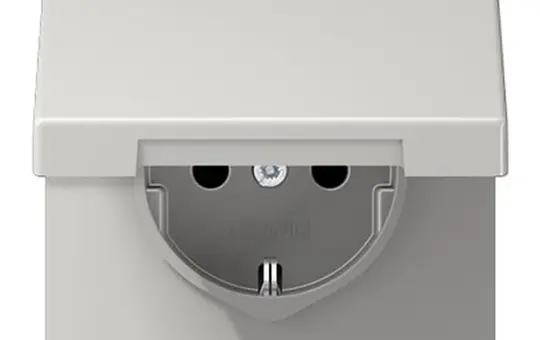 JUNG LS1520BFKLLG SCHUKO-Steckdose LS selbstschl. Klappdeckel, Thermoplast | lichtgrau