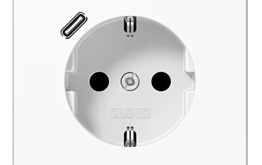 JUNG LS1520-18CWW SCHUKO-Steckdose LS USB-C, 3,0 A | alpinweiß
