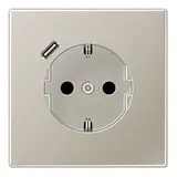 JUNG ES1520-18C SCHUKO-Steckdose LS USB-C, 3,0 A | edelstahl