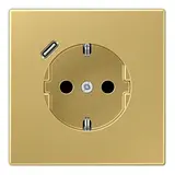 JUNG ME1520-18CC SCHUKO-Steckdose LS USB-C, 3,0 A | messing classic