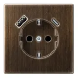 JUNG ME1520-15CAAT SCHUKO-Steckdose LS USB-A/C, 3,0 A | messing antik