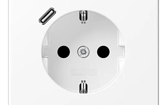 JUNG LS1520-18CWWM SCHUKO-Steckdose LS USB-C, 3,0 A | schneeweiß matt
