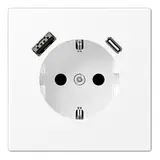 JUNG LS1520-15CAWWM SCHUKO-Steckdose LS USB-A/C, 3,0 A | schneeweiß matt