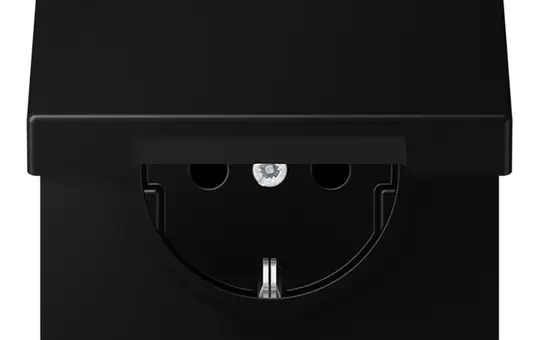 JUNG LS1520BFKLSWM SCHUKO-Steckdose LS Klappdeckel, Thermoplast | graphitschwarz matt