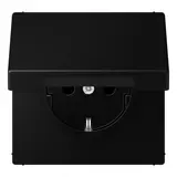 JUNG LS1520NBFKLSWM SCHUKO-Steckdose LS Klappdeckel, Thermoplast, ohne Krallen | graphitschwarz matt