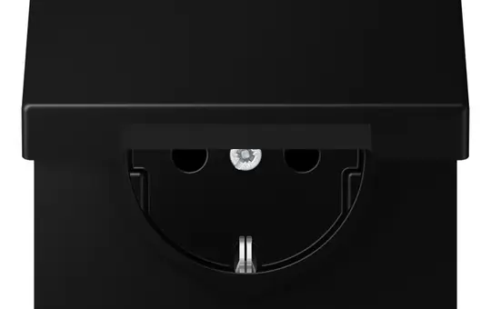 JUNG LS1520NBFKLSWM SCHUKO-Steckdose LS Klappdeckel, Thermoplast, ohne Krallen | graphitschwarz matt