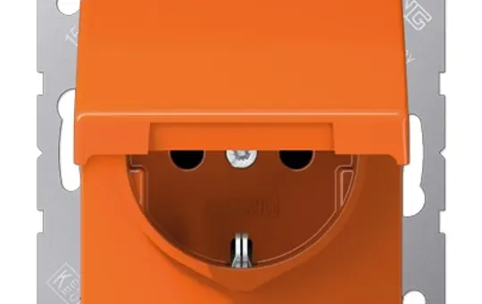 JUNG AS1520BFKIKLO EDV-Steckdose AS ZSV, Klappdeckel | orange