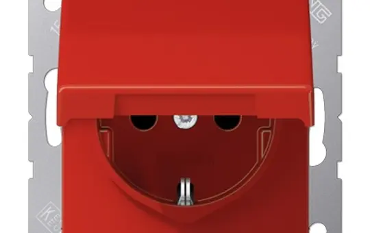 JUNG AS1520BFKIKLRT EDV-Steckdose AS Berührungsschutz, Klappdeckel | rot