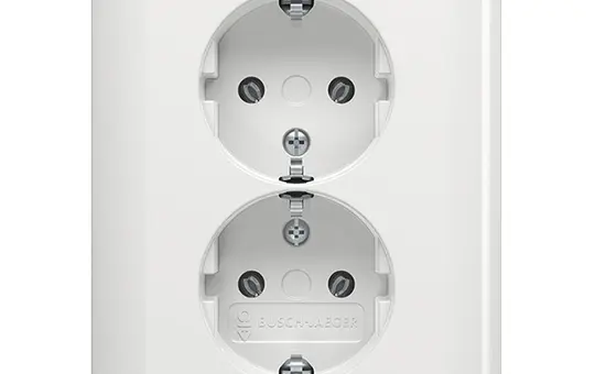 BUSCH-JAEGER 202EUJ-914 SCHUKO-Steckdose kompl. Balance SI 2-fach | alpinweiß