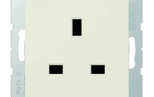 JUNG A3521 internationale Steckdose A/AS GB, Berührungsschutz | weiß