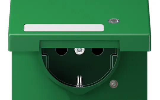 JUNG LS1520NAKLKOGN beschr. EDV-Steckdose LS Kontrolllicht, Klappdeckel | grün