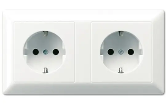 JUNG AS1522WW Kabelkanal-SCHUKO-Steckdose AS 2-fach, waagerecht | alpinweiß