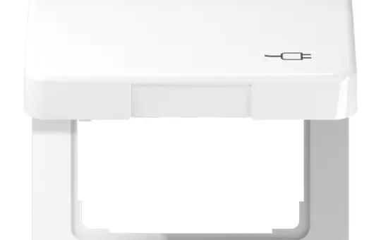 JUNG CD590KLSOCWW Klappdeckel mit Symbol Serie CD Stecker-Symbol | alpinweiß