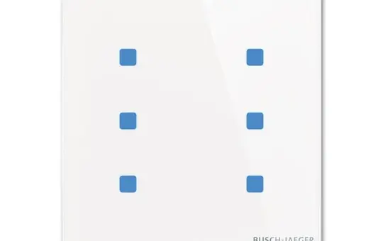 BUSCH-JAEGER TB/U6.5.11-CG KNX-Tastsensor Standard tacteo 6-fach, senkrecht | glas weiß | 86x86 mm