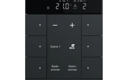 BUSCH-JAEGER SBC/U6.0.11-885 KNX-RTR Tenton 6-fach, CO2-/Feuchtesensor | schwarz matt