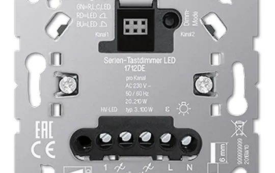 JUNG 1712DE Tastdimmer LB 2-fach, RLC, LED, 3-50 W