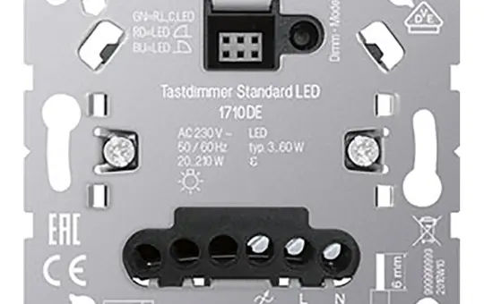 JUNG 1710DE Tastdimmer LB 1-fach, RLC, LED, 3-60 W