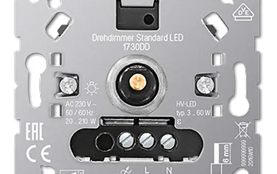 JUNG 1730DD Drehdimmer RLC, LED, 3-60 W