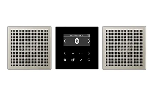 JUNG DABES2BT Unterputzradio-Set Serie LS DAB+, Stereo, Bluetooth | schwarz/edelstahl