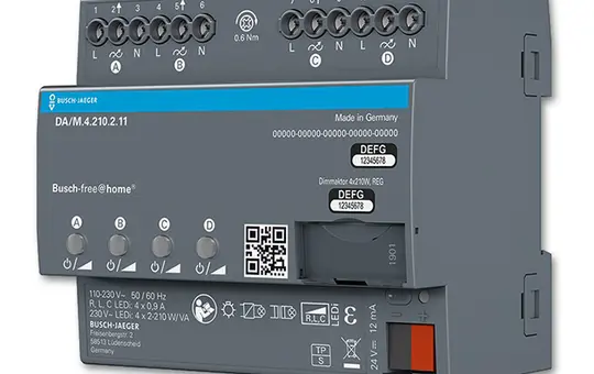BUSCH-JAEGER DA/M.4.210.2.11 f@h-Dimmaktor 4-fach, 210 W