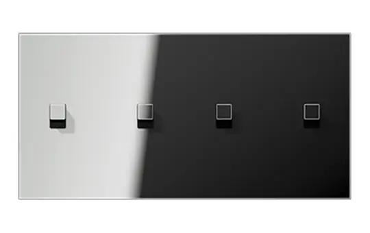 JUNG GCR12-250E22 Abdeckung Kipphebel "Kubus" Serie LS 2-fach, 2x2 Hebel, waagerecht | glanzchrom