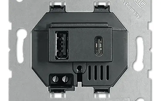 JUNG USB15CASW USB-Ladegerät 15 W, USB-A & USB-C | schwarz