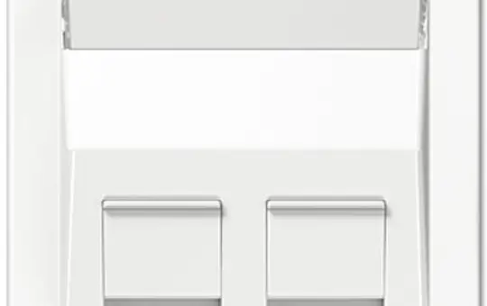 JUNG LS569-30BFPLWW Modular-Jack-Abdeckung Serie LS 2-fach, Schriftfeld | alpinweiß