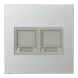 JUNG AL1969-2WE Modular-Jack-Abdeckung Serie LS 2-fach, für Universalmodul | aluminium
