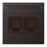 JUNG AL1969-2NAWED Modular-Jack-Abdeckung Serie LS 2-fach, Schriftfeld, für Universalmodul | dark