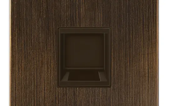 JUNG ME1969-15WEAT Modular-Jack-Abdeckung Serie LS 1-fach, für Kabel | messing antik