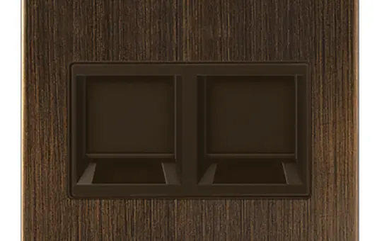 JUNG ME1969-2WEAT Modular-Jack-Abdeckung Serie LS 2-fach, für Universalmodul | messing antik